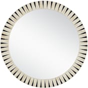Currey and Company Arvi 41-3/4" Diameter Circular Framed Accent Mirror Natural / Black