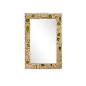 Currey and Company Beau Monde 23-3/4"W x 35-3/4"H Rectangular Aluminum Framed Accent Mirror Gold / Green