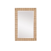 Currey and Company Dezi 23-3/4"W x 36"H Rectangular Beveled Brass and Engineered Wood Framed Accent Mirror Natural / Brass