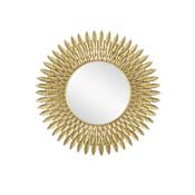 Currey and Company 39" Diameter Circular Flat Brass and Engineered Wood Framed Accent Mirror Brass
