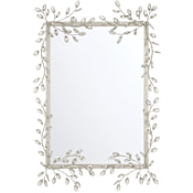 Currey and Company Forget-Me-Not 31-1/2"W x 51"H Rectangular Flat Framed Accent Mirror Clear / Silver Leaf