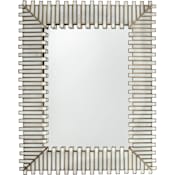 Currey and Company Daze 45"W x 35"H Rectangular Flat Framed Accent Mirror White / Antique Brass