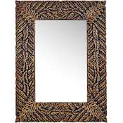 Currey and Company Schwarzwald 35-1/2"W x 47-1/2"H Rectangular Flat Framed Accent Mirror Weathered Brown