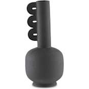 Currey and Company Happy 14-1/4"H x 6-1/2"W Ceramic Decorative Vase Textured Black