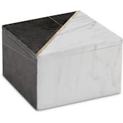 Currey and Company 6" Wide Box Set White / Black / Brass
