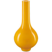 Currey and Company Imperial Yellow Peking 7" Wide Vase Imperial Yellow