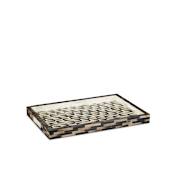 Currey and Company 2" x 20" Bone, Horn Tray Natural / Black / White