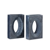 Currey and Company Demi 8" x 5-1/2" Marble Bookends - Set of 2 Natural