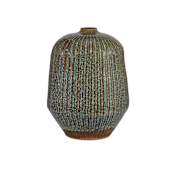 Currey and Company 20-1/2" Tall Ceramic Vase Reactive Blue / Brown