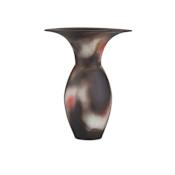 Currey and Company Celestial 11-3/4" Tall Porcelain Vase Black / White / Pale Green / Pale Red