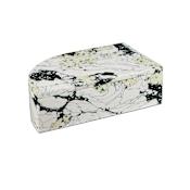 Currey and Company Fossey 3" Tall Stone Composite Box White / Black