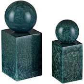 Currey and Company Nova 11" Tall Object Set of 2 Teal