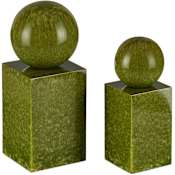 Currey and Company Nova 11" Tall Object Set of 2 Green