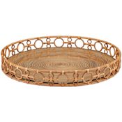 Currey and Company Tegal 24" Wide Decorative Serving Tray Natural / Clear