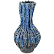 Currey and Company Folios 17" Tall Vase Reactive Dark Blue
