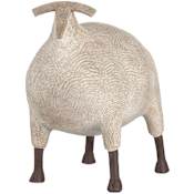 Currey and Company 10" Tall Stone Composite Animal Statue Beige / Black
