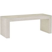 Currey and Company Carson 48" Wide Concrete Outdoor Bench Ivory Terrazzo