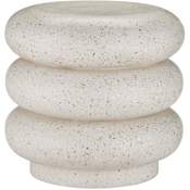 Currey and Company Cusani 19" Wide Concrete Accent Stool Ivory Terrazzo