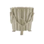 Currey and Company Faux Bois Planter 16-1/2" x 16" Concrete, Iron Planter Portland / Faux Bois