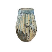 Currey and Company Capaci 38-1/2" x 21-3/4" Terracotta Planter Antique White / Blue Drip