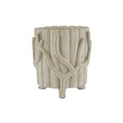 Currey and Company Faux Bois Planter 13-3/4" x 13" Concrete, Iron Planter Portland / Faux Bois