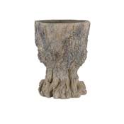 Currey and Company Old Growth 15-3/4" x 12-1/2" Cement Planter Dark Brown