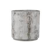 Currey and Company Faux Birch 14" x 14" Cement Planter Black / Beige / Pale Gray