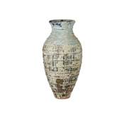 Currey and Company Lipari 61" x 29-1/2" Terracotta Planter Antique White / Blue Drip