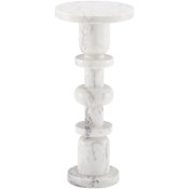 Currey and Company Sasha 10" Wide Marble Top Marble Pub/Bistro Table - White White