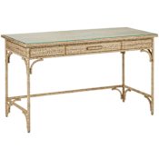 Currey and Company Olisa 52" 1 Drawer Writing Desk Natural / Brown Carafe