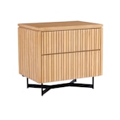 Currey and Company Indeo 28-1/4" Wide White Oak Nightstand Washed Oak / Black