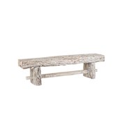 Currey and Company Holland 68" Wide Wood Framed Bench Whitewash