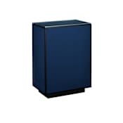Currey and Company Lacquer 16" Wood with Lacquered Surface Side Table Navy / Black / Clear