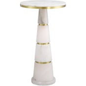 Currey and Company Eleanora 12" Wide Alabaster and Brass Table Natural / Natural Brass