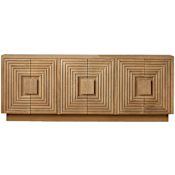 Currey and Company Morombe 84" Wide Oak Wood Buffet Washed Oak