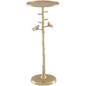 Currey and Company Piaf 10-1/4" Diameter Aluminum Drinks Table with Felt Bottom Gold