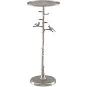 Currey and Company Piaf 10-1/4" Diameter Aluminum Drinks Table with Felt Bottom Polished Nickel