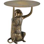 Currey and Company Abu 20" Diameter Aluminum Pedestal Table Antique Gold