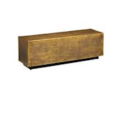 Currey and Company 48" Wide Aluminum Framed Bench Antique Brass