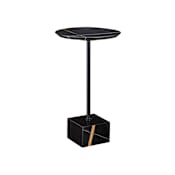 Currey and Company Prado 12" Marble Base and Natural Stone Drink Table Natural / Black