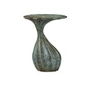 Currey and Company 16" Cast Aluminum Accent Table Verdigris