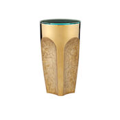 Currey and Company Lemy 12" Glass and Stainless Steel Drink Table Polished Brass / Clear