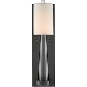 Currey and Company Junia 19" Tall Wall Sconce with Fabric Shade Oil Rubbed Bronze