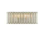 Currey and Company Warwick 2 Light 7" Tall LED Wall Sconce Clear / Contemporary Silver Leaf