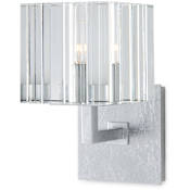 Currey and Company Valerio 10" Tall Wall Sconce Silver Leaf