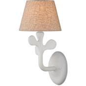 Currey and Company Charny 20" Tall Wall Sconce with Linen Shade Gesso White