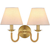 Currey and Company Adala 2 Light 11" Tall Wall Sconce Natural / Brushed Brass