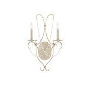 Currey and Company Crystal Lights 17" Tall LED Wall Sconce Silver Leaf / Crystal