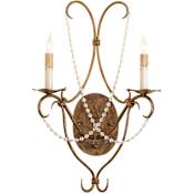 Currey and Company Crystal Lights Plug-In Wall Sconce with Customizable Shades Rhine Gold