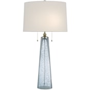 Currey and Company Looke 2 Light 34" Tall Buffet Table Lamp Blue / Brass